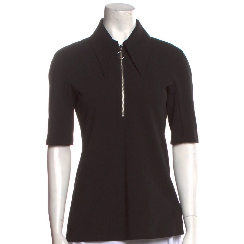 Tibi black zip polo. EUC size 10